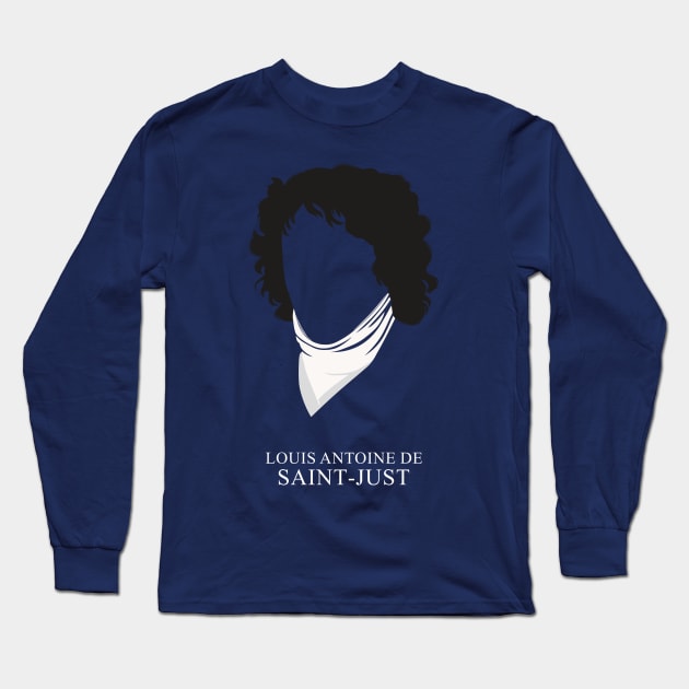 Louis Antoine de Saint-Just - Minimalist Portrait Long Sleeve T-Shirt by Wahyu Aji Sadewa